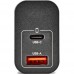 CARGADOR PARED GaN USB-C + USB-A 20W NEGRO NGS