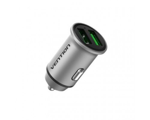 CARGADOR COCHE 2xUSB-A 18W GRIS VENTION