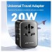 CARGADOR PARED UNIVERSAL TOMA DE CORRIENTE/USB-C/2xUSB-A 65W NEGRO VENTION