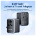 CARGADOR PARED UNIVERSAL TOMA DE CORRIENTE/2xUSB-C/2xUSB-A 65W NEGRO VENTION