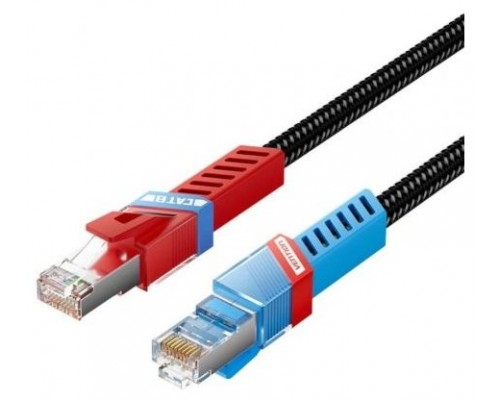 CABLE DE RED LATIGUILLO RJ45 GAMING CAT.8 SFTP AWG26 0.5 M NEGRO VENTION