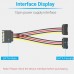CABLE ALIMENTACION SATA/M A 2xSATA/H 0,15 M NEGRO VENTION-AA1 CABLE ALIMENTACION SATA/M A 2xSATA/H 0,15 M NEGRO VENTION