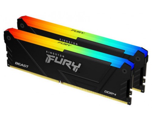 DDR4 32 GB (2X16KIT) 3200 Mhz. FURY BEAST RGB KINGSTON-AA77 DDR4 32 GB (2X16KIT) 3200 Mhz. FURY BEAST RGB KINGSTON