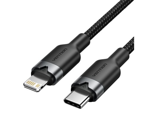 CABLE 2.0 USB-C A LIGHTNING 1 M NEGRO VENTION