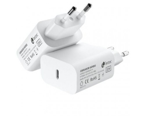 CARGADOR PARED/VIAJE CARGA RAPIDA USB-C 20W 3A LEOTEC