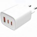 CARGADOR PARED/VIAJE ULTRA SLIM 2xUSB-C/PD + USB-A 65W BLANCO LEOTEC