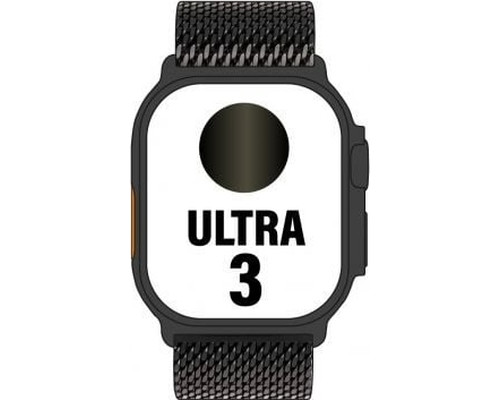 APPLE WATCH ULTRA 3 CAJA TITANIO NEGRA 49mm CORREA LOOP MILANESE NEGRA M