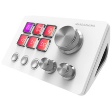 PLATAFORMA DE CONTROL 6 TECLAS + 3 RUEDAS MSD-TWO BLANCO MARS GAMING-AA11 PLATAFORMA DE CONTROL 6 TECLAS + 3 RUEDAS MSD-TWO BLANCO MARS GAMING