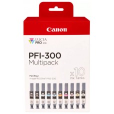 MULTIPACK 10 CARTUCHOS CANON TINTA PFI-300