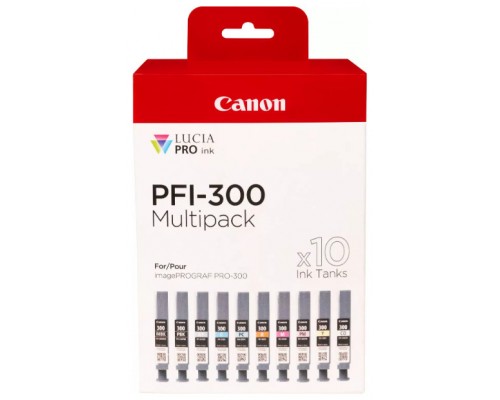MULTIPACK 10 CARTUCHOS CANON TINTA PFI-300