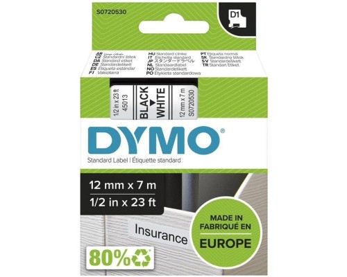 CINTA ROTULADORA DYMO D1 12X7 NEGRO-BLAN