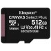 MICRO SD 512 GB CANVAS SELECT PLUS  1 ADAP. CLASS 10 KINGSTON
