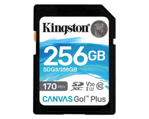 SECURE DIGITAL HC 256 GB CANVAS GO PLUS CLASE10 KINGSTON