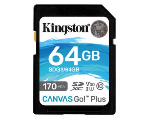 SECURE DIGITAL HC 64 GB CANVAS GO PLUS CLASE10 KINGSTON