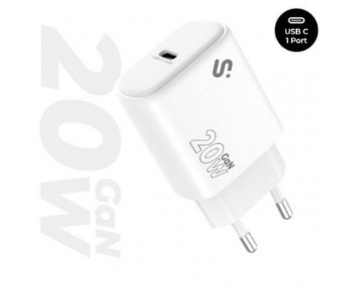CARGADOR PARED/VIAJE USB-C GaN 20W PD BLANCO SUBBLIM