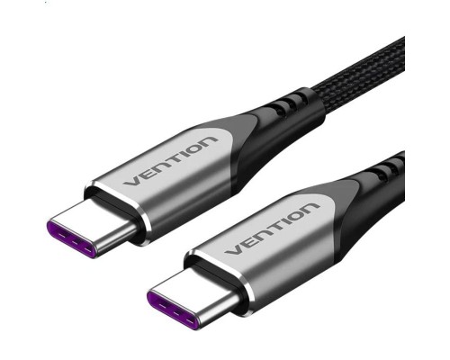 CABLE USB-C A USB-C 2.0 5A 100W 1.5 M GRIS VENTION