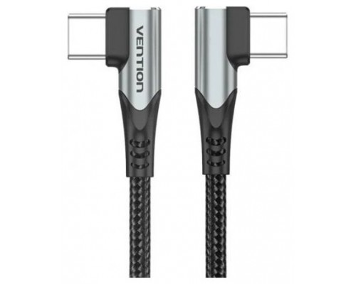 CABLE USB-C/M A USB-C/M ANGULO RECTO 0.50 M 100W GRIS VENTION-AA2 CABLE USB-C/M A USB-C/M ANGULO RECTO 0.50 M 100W GRIS VENTION