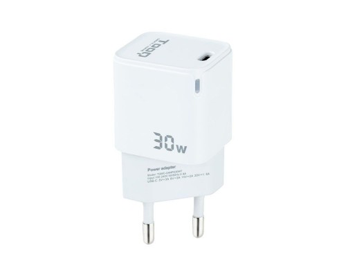 CARGADOR PARED/VIAJE GaN USB-C/PD 30W BLANCO TOOQ