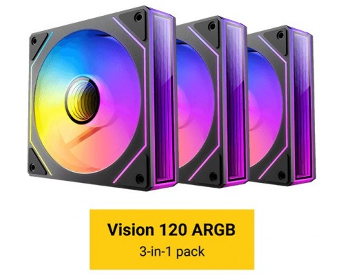 KIT 3 VENTILADORES AUXILIAR VISION 120 A-RGB NEGRO ANTEC